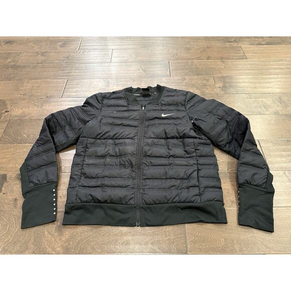Nike Womens Black Aeroloft Down Fill Running Jacket Size M MEDIUM 856634-010 - Picture 2 of 13